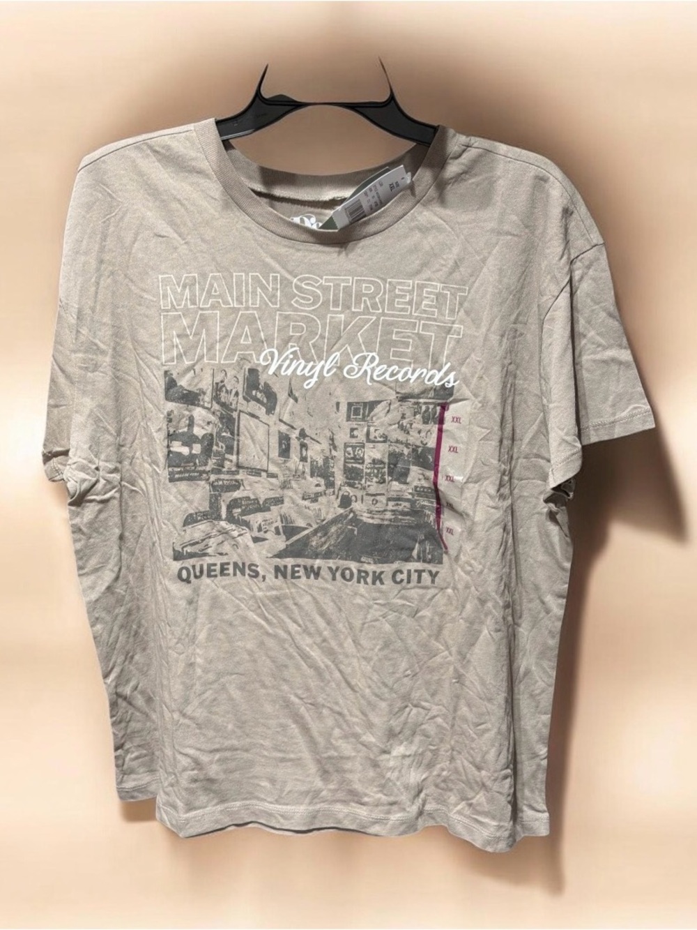 Doe Main Street Market Vinyl Records Queens NYC Graphic Tee Shirt 2XL NWT